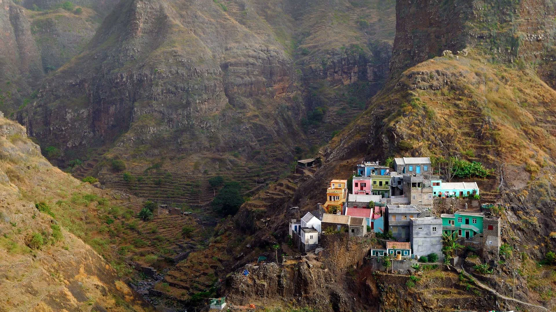 Village of Fontainhas on Santo Antão Island, the Republic of Cabo Verde