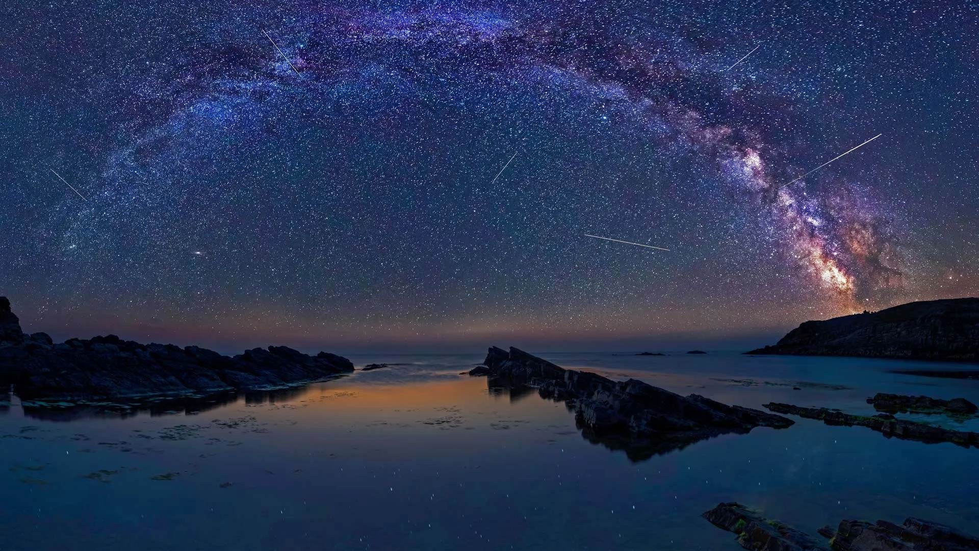The Perseids over Sinemorets, Bulgaria. The meteor shower is visible until Aug 24.
