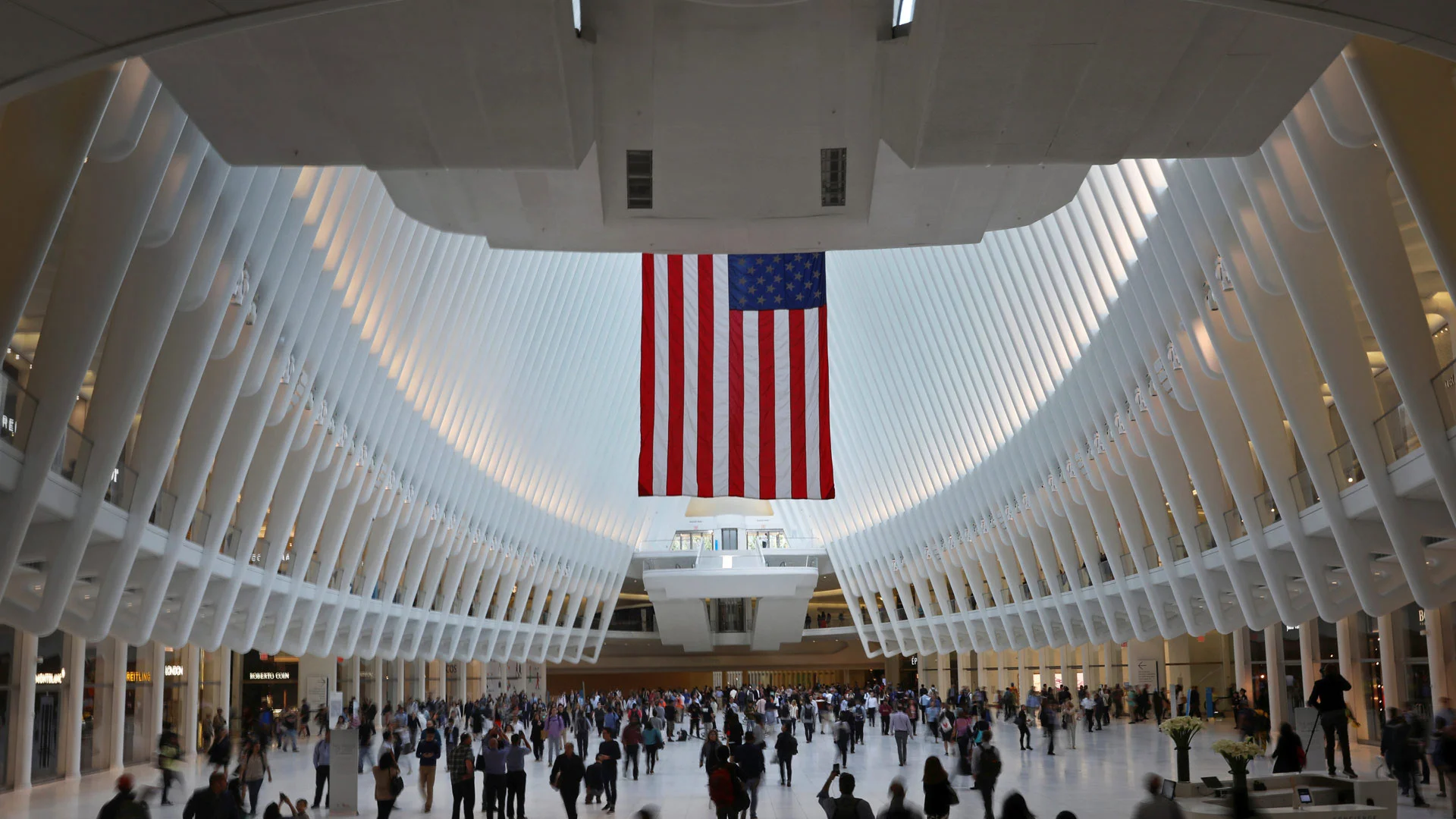 Inside the Oculus at the World Trade Center in Lower Manhattan