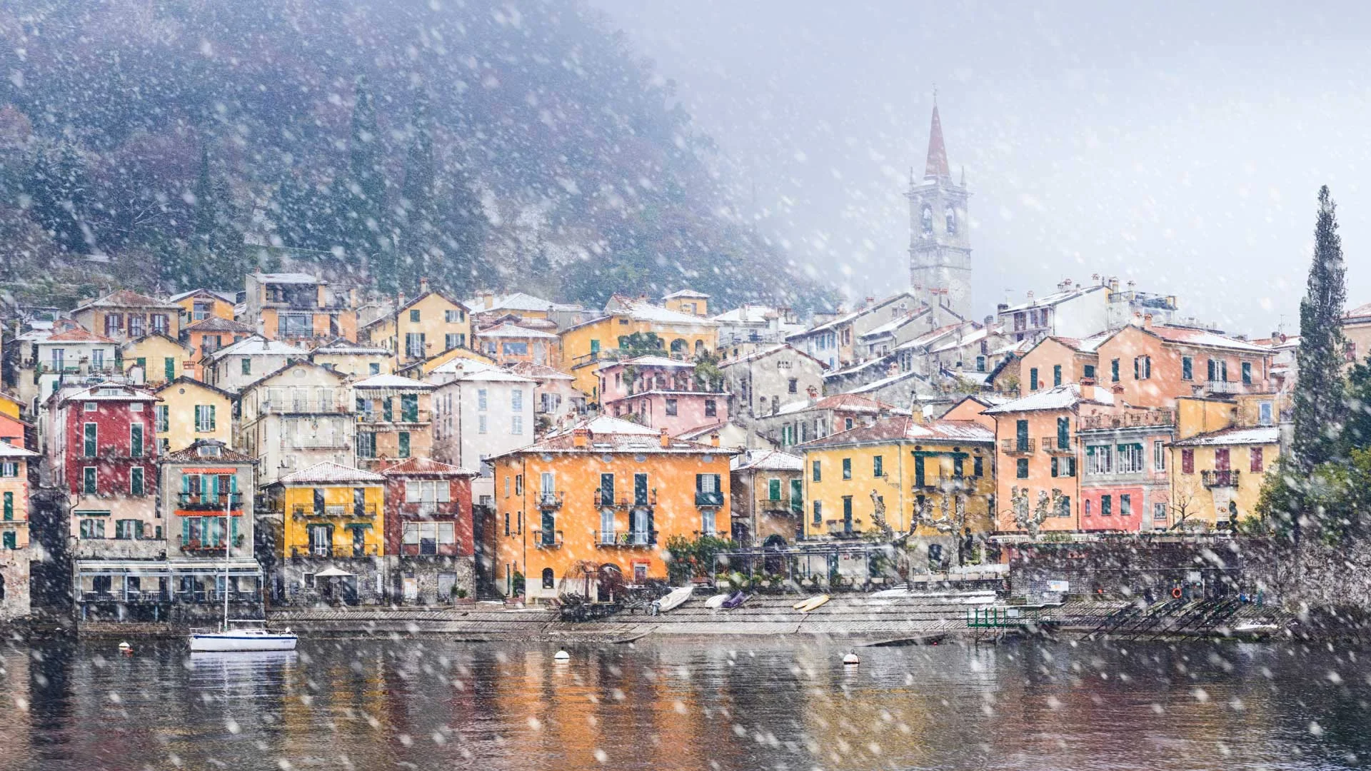 Varenna, Italy, on the shore of Lake Como