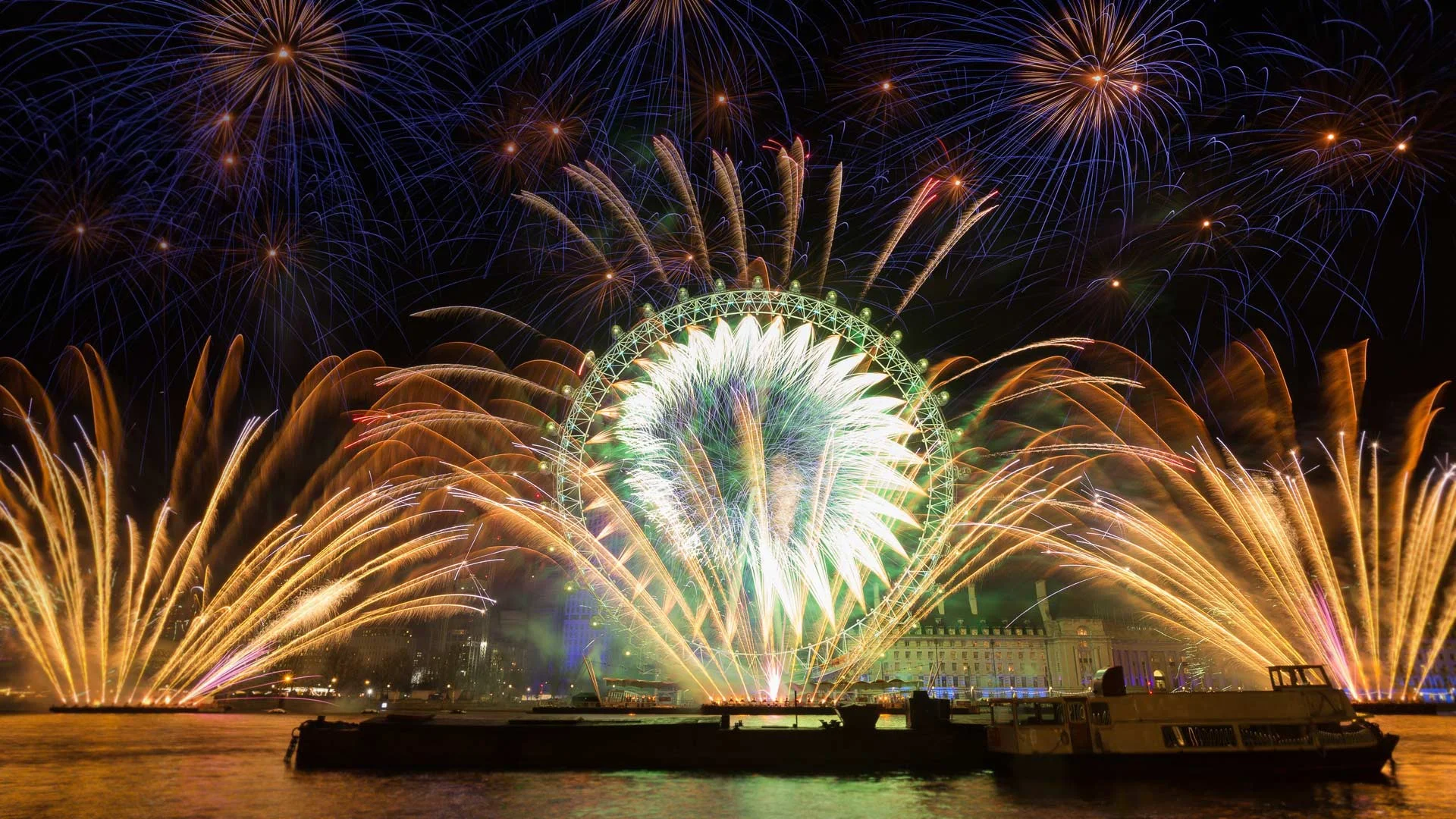 Fireworks in London for the New Year