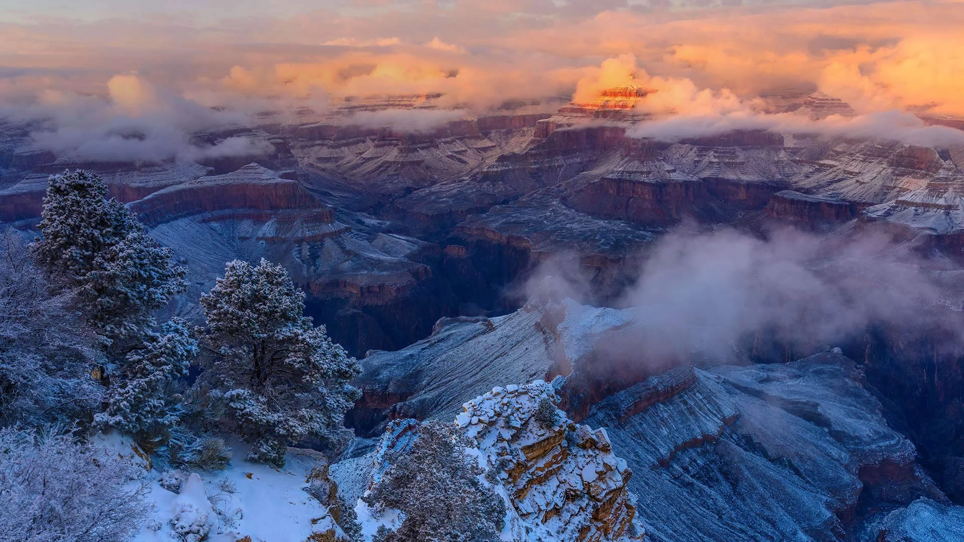 Winter at Isis Temple in Grand Canyon National Park, Arizona