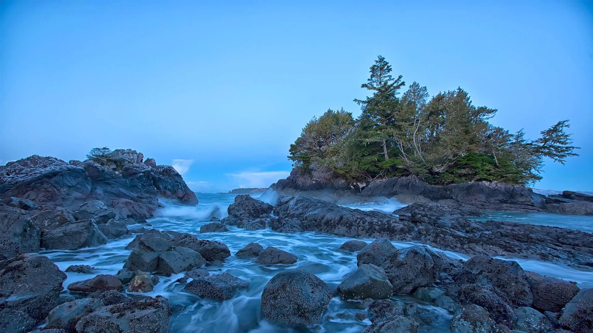 Shoreline near Tofino on Vancouver Island, British Columbia, Canada