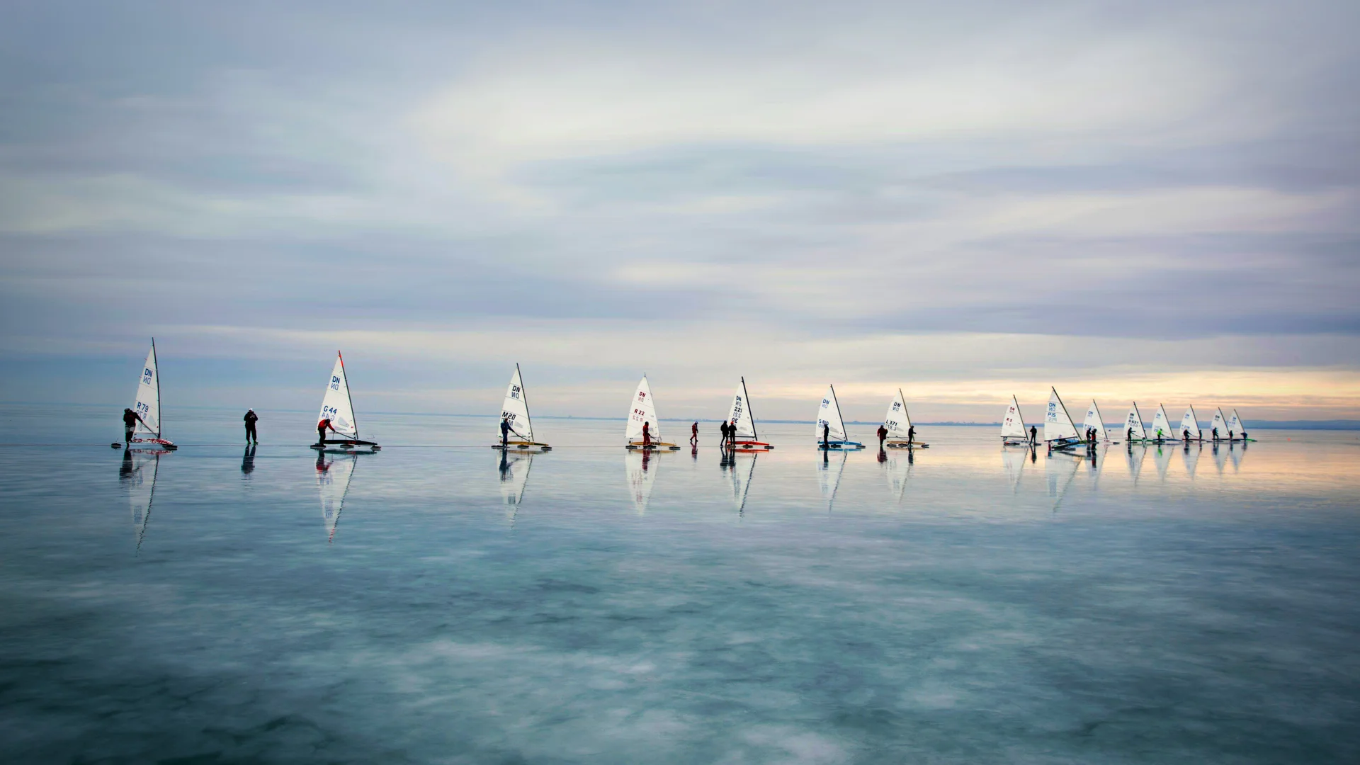Ice and Snow Sailing European Championships on Lake Balaton in Hungary