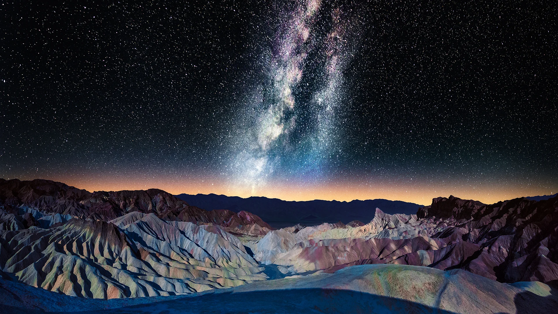 The Milky Way over Zabriskie Point, Death Valley, California