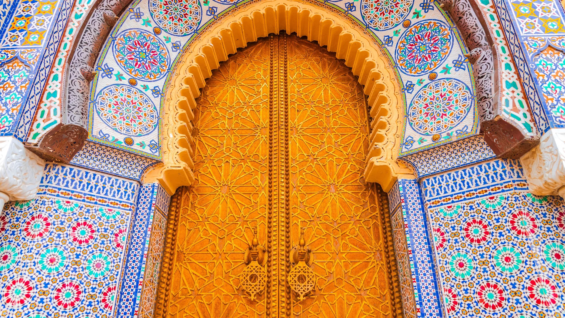 Decorated gate of the Royal Palace of Fez, Morocco
