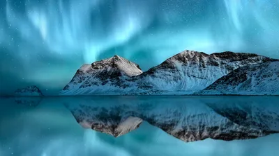 The aurora borealis over Lofoten, Norway