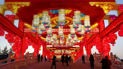 Lanterns at Datang Furong Garden, Tang Paradise, Xi'an, China