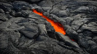 An active lava tube, Hawai'i Volcanoes National Park, Hawaii