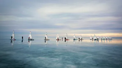 Ice and Snow Sailing European Championships on Lake Balaton in Hungary
