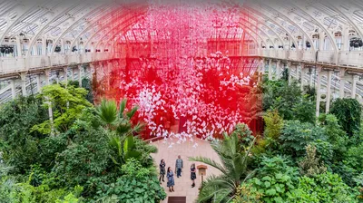'One Thousand Springs' haiku art installation by Chiharu Shiota, Kew Royal Botanic Gardens, London, England