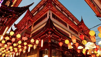 上海豫园的灯会，元宵节，上海市，中国