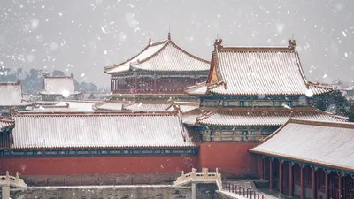 雪中的故宫，中国北京