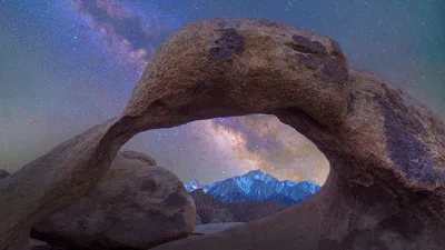 拱门与银河, 阿拉巴马山, 内华达山脉, 加利福尼亚州, 美国