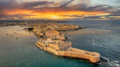 Syracuse at sunset, Sicily, Italy