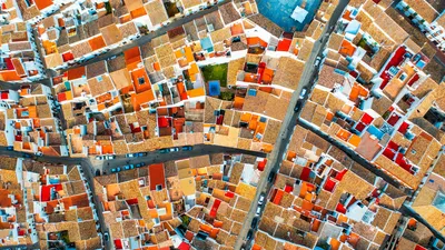 Aerial view of Olvera, Andalusia, Spain